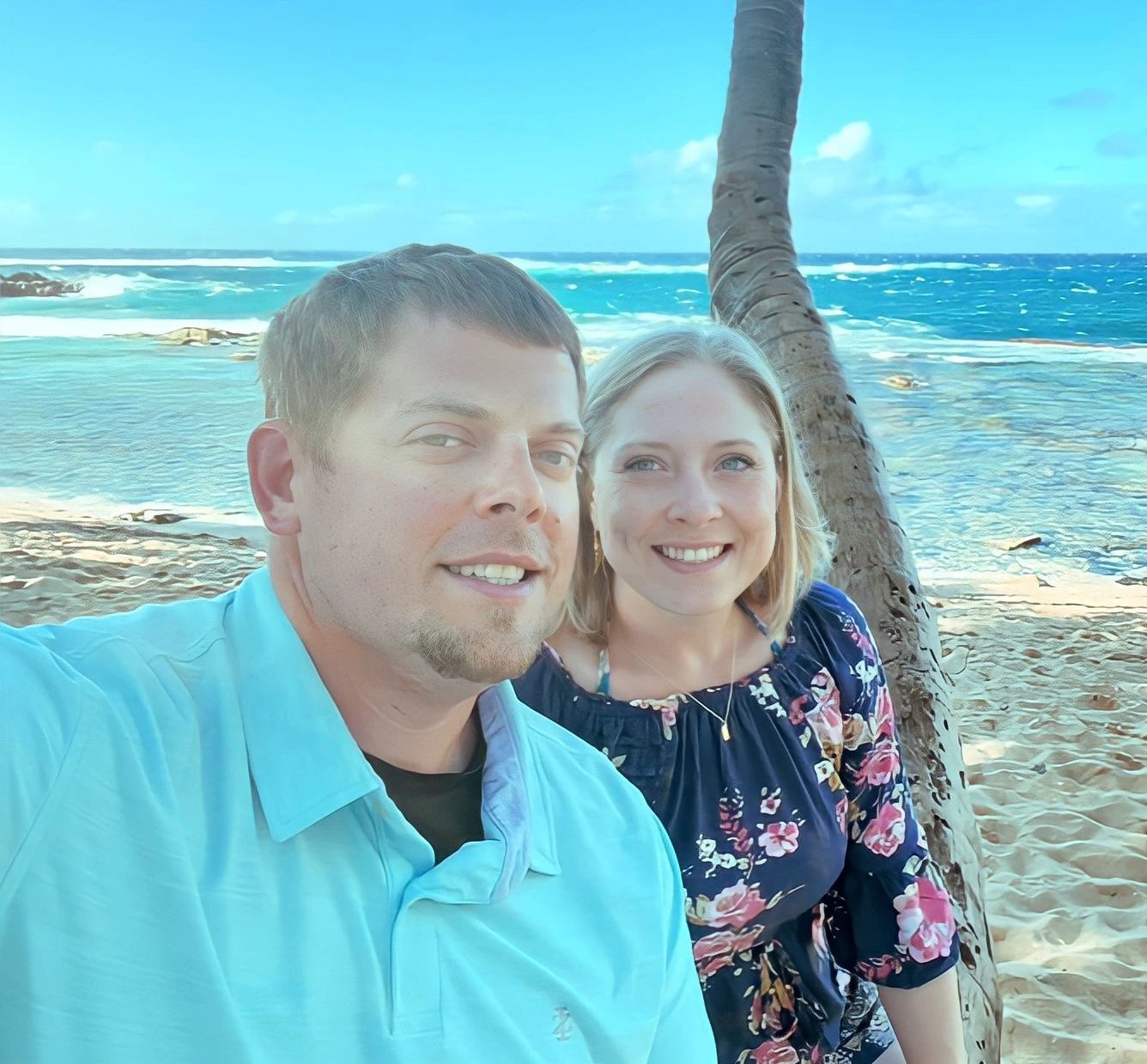 Monica and Bryan Emel on a Florida beach
